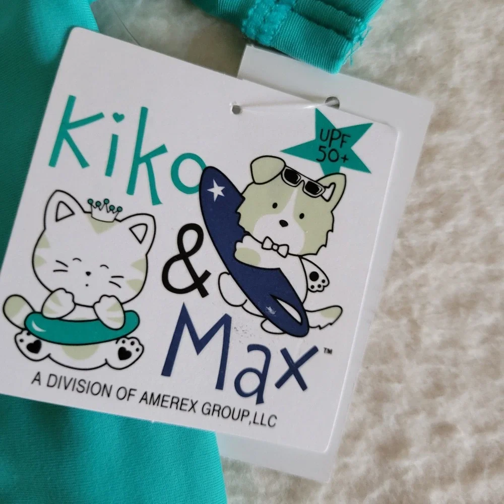 Kiko & Max Boys 3-6 months‎ Swim Trunks Rash Guard Shirt Set Outfit Pirate Shark